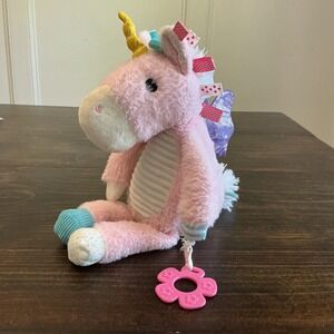 Make Believe Ideas Pink Unicorn Plush Sensory Toy with‎ Wings Rattle 13"